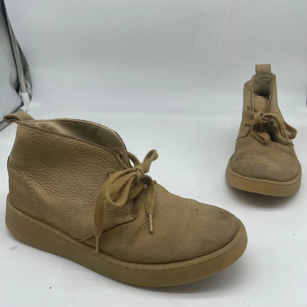 Clarks x Zara Soft Tan Leather Desert Chukka Boots EU 35‎ Portugal Kids Size 3.5